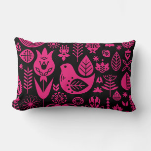 Nordic Scandinavian Folk Pattern Art Lumbar Cushion