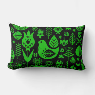 Nordic Scandinavian Folk Pattern Art Lumbar Cushion
