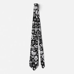 Nordic Scandinavian Folk Pattern Art Tie