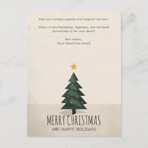 Nordic Scandinavian Minimal Christmas Tree Beige Holiday Postcard