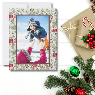 Nordic Scandinavian Rustic Folk Photo Christmas Holiday Card