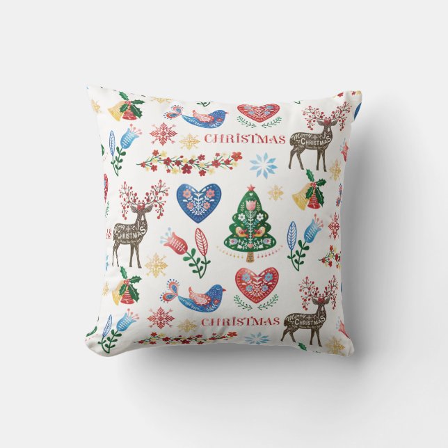 Nordic Scandinavian Style Christmas Pattern Cushion (Front)
