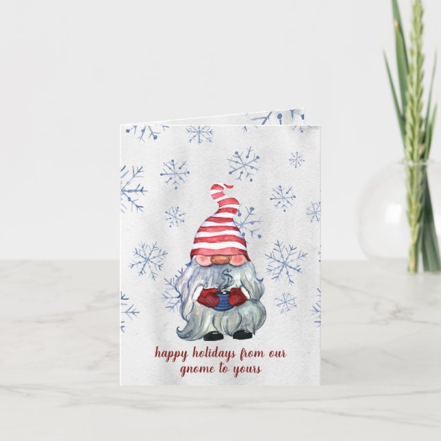 Nordic Scandinavian Winter Hygge Gnome Holiday Card (Front)