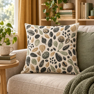 Nordic Seed Marks Throw Pillow