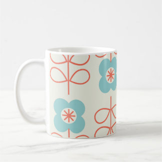Nordic Style Geometric Floral Vintage. Coffee Mug