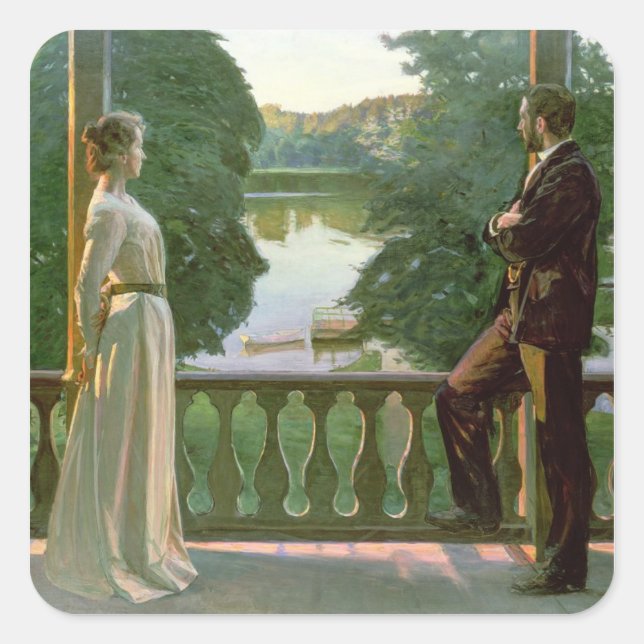 Nordic Summer Evening, 1899-1900 Square Sticker (Front)