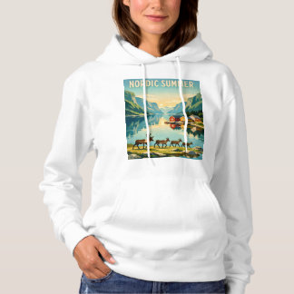 Nordic Summer – Vintage Scandinavian Fjord Travel Hoodie