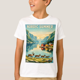 Nordic Summer – Vintage Scandinavian Fjord Travel T-Shirt