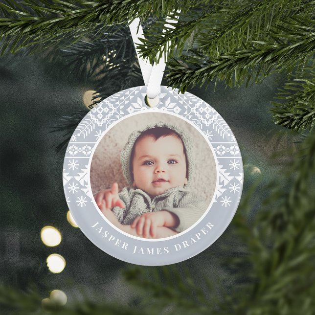 Nordic Sweater | Baby's First Christmas Photo Ornament (Creator Uploaded)