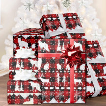 Nordic Sweater White Red Plaid Winter Animals