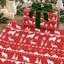 Nordic Sweater White Winter Animals Holiday Red