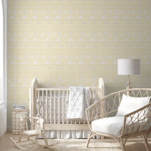 Nordic Sweater Winter Animals Buttercup Yellow Wallpaper