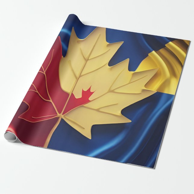 Nordic Symphony: Swedish Elegance Meets Canadian  Wrapping Paper (Unrolled)