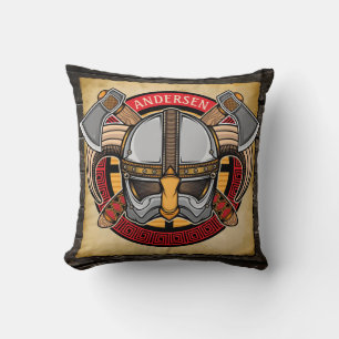 Nordic Viking Warrior ADD NAME Norse Axe Norsemen Cushion