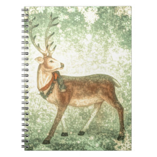 Nordic vintage scandinavian christmas reindeer notebook
