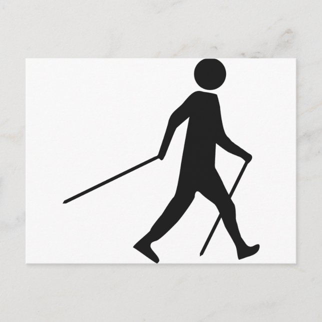 nordic walking icon postcard (Front)