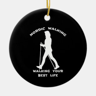 Nordic Walking - Walking Your Best Life Ceramic Tree Decoration