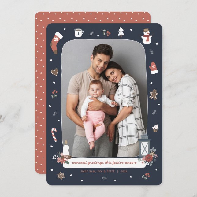 Nordic Winter Christmas Holiday Village Photo (Front/Back)