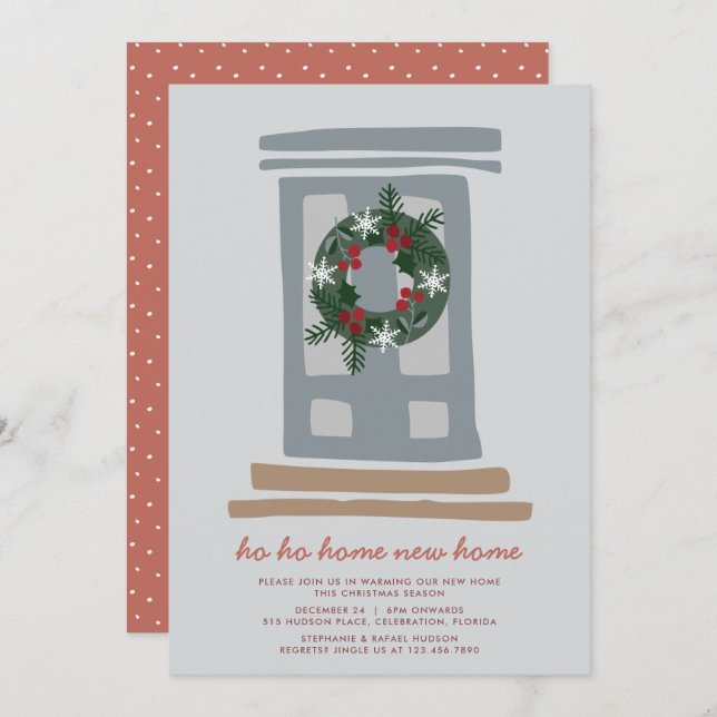 Nordic Winter Christmas Housewarming Holiday Card (Front/Back)