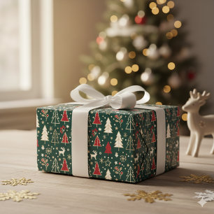 Nordic Winter Wonderland Seamless Pattern Wrapping Paper