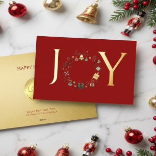 Nordic Wreath Peace Joy Love Red Christmas Gold 