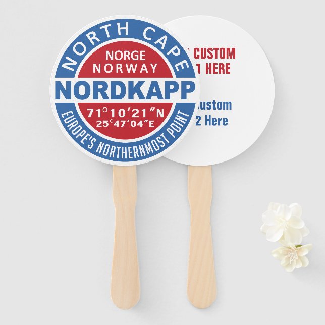 NORDKAPP North Cape custom text fan set (Front and Back)