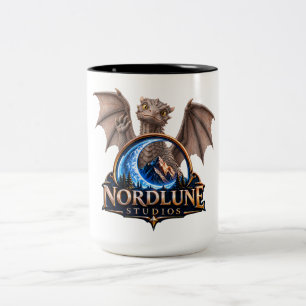 Nordlune Dragon Mug Fantasy Moon & Mountain