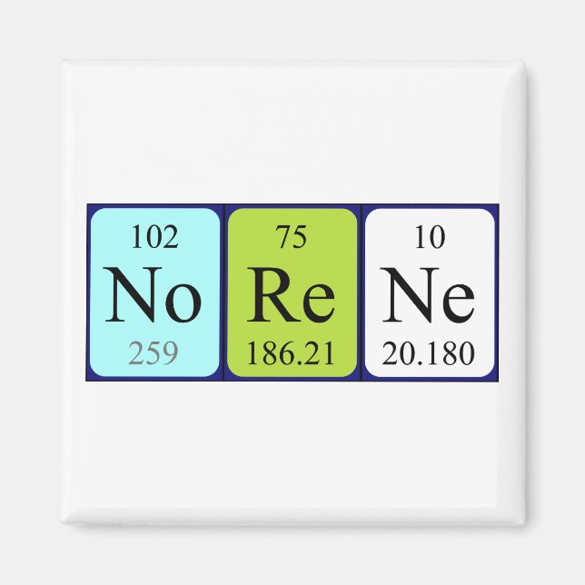Norene periodic table name magnet (Front)