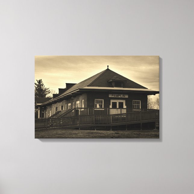 Norfolk and Western Railway Pamplin Train Station Canvas Print (Front)
