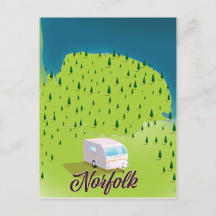 Norfolk Caravan map Postcard