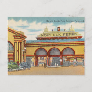 Norfolk County Ferry, Portsmouth, Virginia Postcard