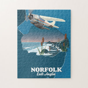 Norfolk East Anglia map  Jigsaw Puzzle