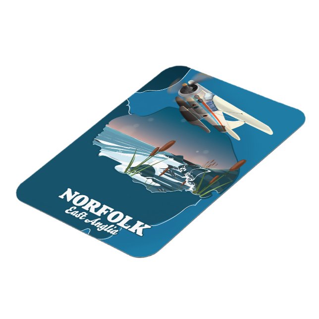 Norfolk East Anglia map  Magnet (Left Side)