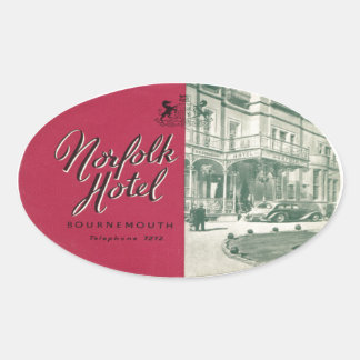 Norfolk Hotel Bournemouth Oval Sticker