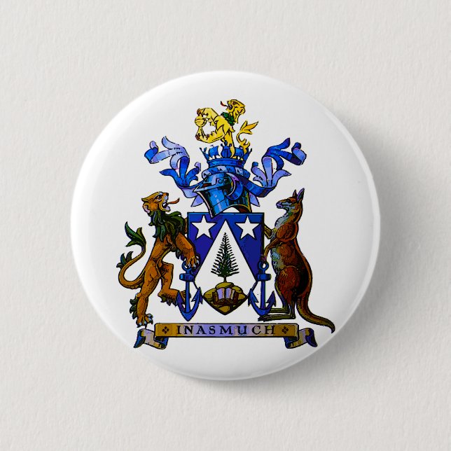 Norfolk Island COA 6 Cm Round Badge (Front)