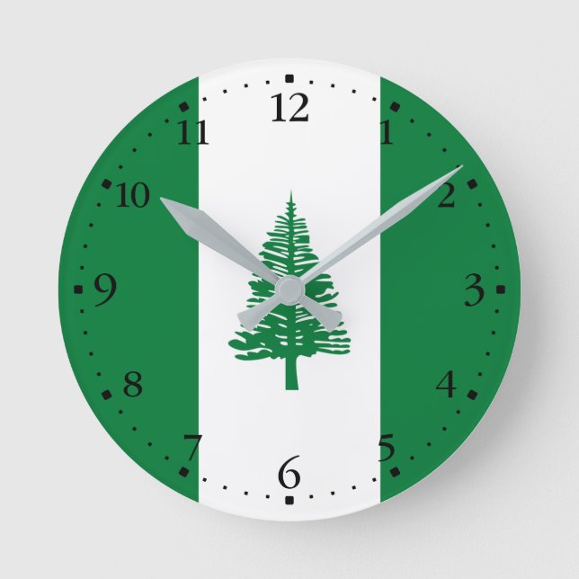 Norfolk Island Flag Round Clock (Front)
