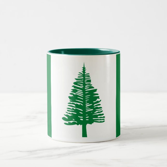 Norfolk Island Flag Two-Tone Coffee Mug (Center)