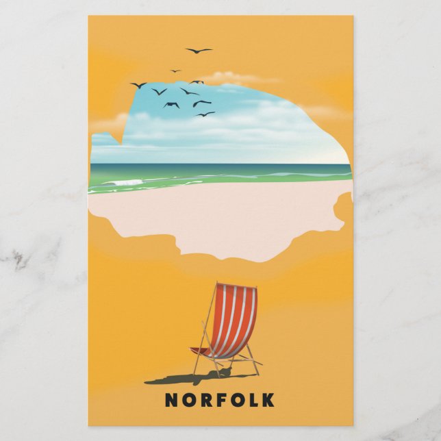 Norfolk Map illustrated travel poster (Front)
