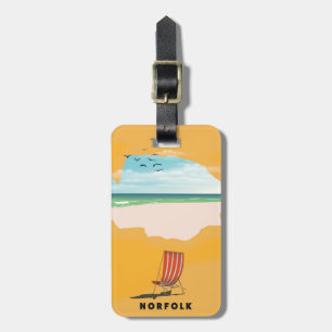 Norfolk Map illustrated travel poster Luggage Tag