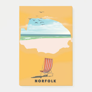 Norfolk Map illustrated travel poster Post-it Notes