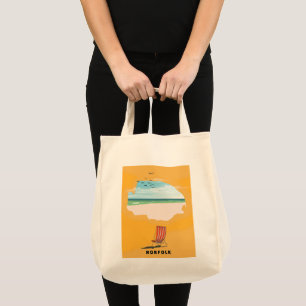 Norfolk Map illustrated travel poster Tote Bag