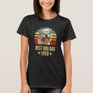 Norfolk Terrier Best Dog Dad Ever Retro Sunset T-Shirt