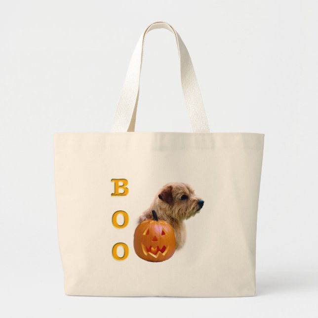 Norfolk Terrier Boo Large Tote Bag (Front)
