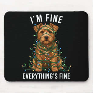 Norfolk Terrier Christmas I'm Fine Everything Is F Mouse Pad