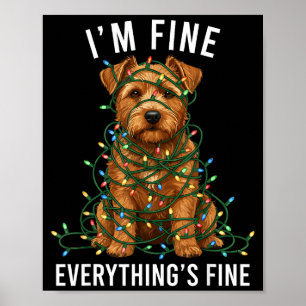 Norfolk Terrier Christmas I'm Fine Everything Is F Poster