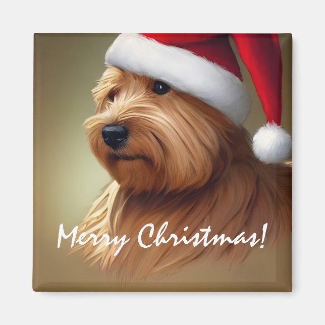 Norfolk Terrier Christmas Magnet (Front)