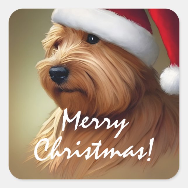 Norfolk Terrier Christmas Square Sticker (Front)