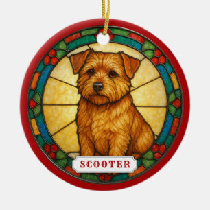 Norfolk Terrier Dog Ceramic Circle Ornament