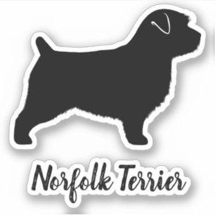 Norfolk Terrier Dog Silhouette Vinyl Sticker