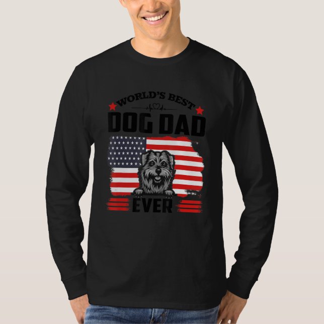 Norfolk Terrier Dog World s Best Dog Dad Ever Fath T-Shirt (Front)